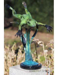 Grenouille sautante - statue en bronze (B50538)