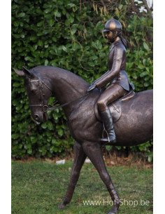 Meisje op paard - bronzen beeld (B820R)