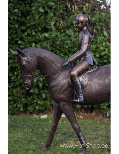 Fille sur Cheval - sculpture en bronze (B820R)