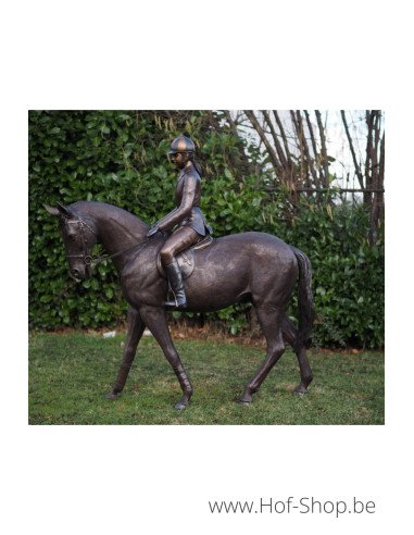 Fille sur Cheval - sculpture en bronze (B820R)