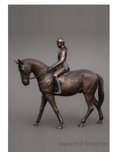 Fille sur Cheval - sculpture en bronze (B820R)
