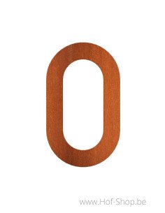 Numéro 0 en acier Corten (12 cm de haut) - Numéro de maison Adezz