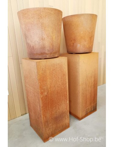 Socle 50 x 50 x 120 - socle en acier corten