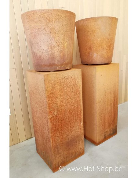Socle 50 x 50 x 120 - socle en acier corten