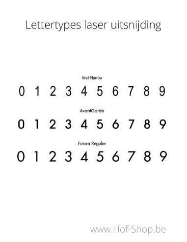 Lettertypes uitsnijding laser