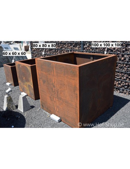 Carrez 100 x 100 x 40 cm - Jardinière Adezz en acier Corten
