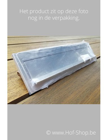 Alu klep met veer - 29 x 7,3 cm - briefplaat aluminium