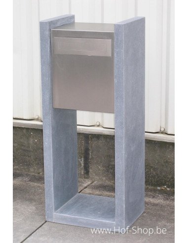 Madrid Inox - Boîte aux lettres VASP en pierre bleue