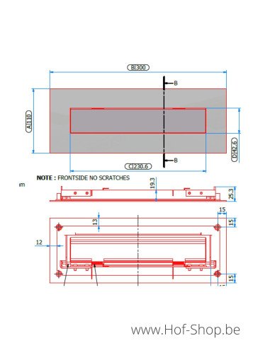 Integra 300 mm - Clapet de la boîte aux lettres pour affleurant aluminium