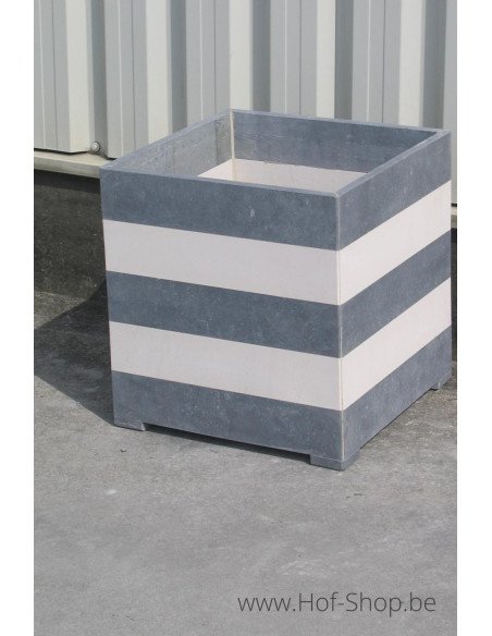 Square Modern B/W 40 x 40 x 42 cm - Jardinière en pierre bleue
