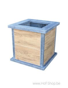 Square Classic Woodlook 40 x 40 x 42 cm - Jardinière en pierre bleue