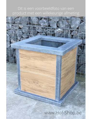 Square Classic Woodlook 40 x 40 x 42 cm - Jardinière en pierre bleue