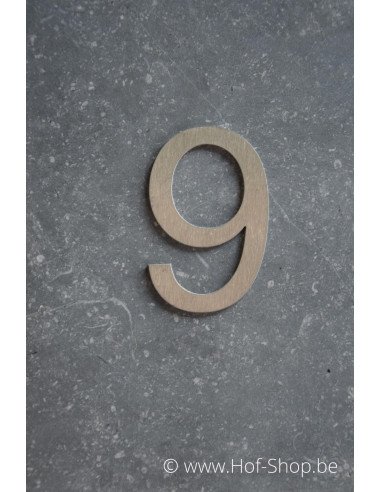 Nummer 9 - inox 10 cm hoog (Ari)
