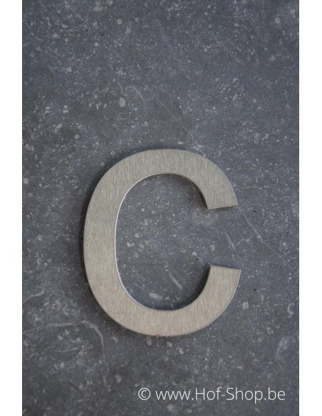 Letter C - inox 10 cm hoog (Ari)