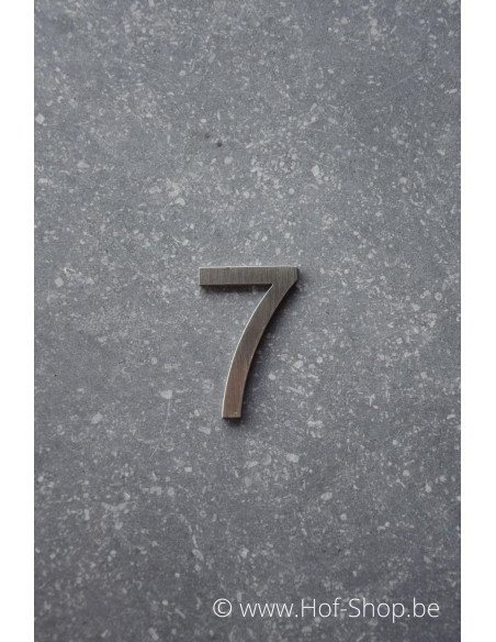 Nummer 7 - inox 5 cm hoog (Ari)