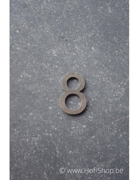 Numéro 8 - acier inoxydable de 5 cm de haut (Ari) - Fin de série