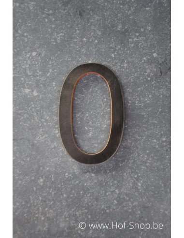 Numéro 0 - acier Corten de 10 cm de haut (Ari)