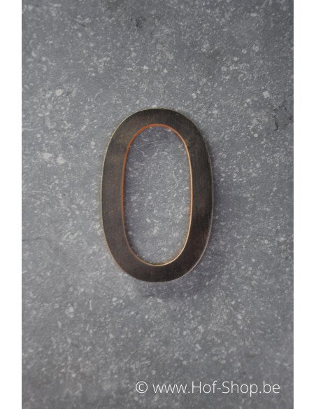 Numéro 0 - acier Corten de 10 cm de haut (Ari)