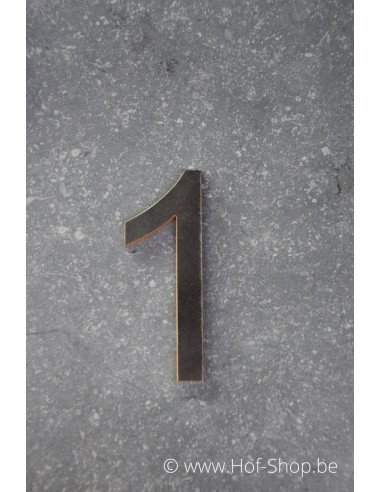 Numéro 1 - acier Corten de 10 cm de haut (Ari)