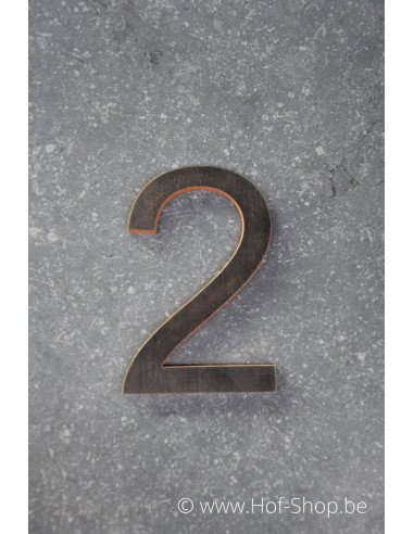 Numéro 2 - acier Corten de 10 cm de haut (Ari)