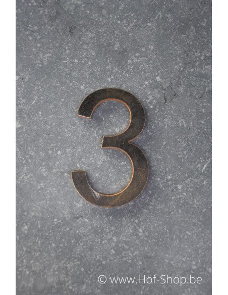 Numéro 3 - acier Corten de 10 cm de haut (Ari)