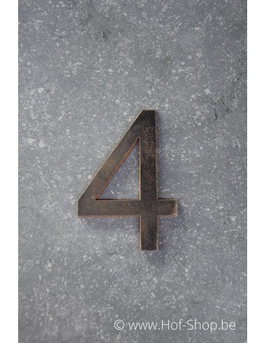 Nummer 4 - cortenstaal 10 cm hoog (Ari)