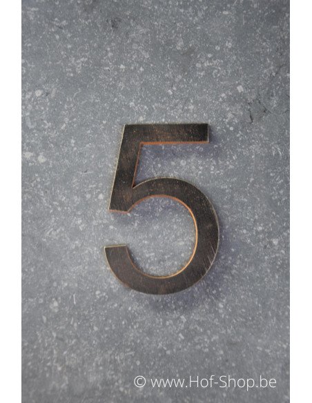 Numéro 5 - acier Corten de 10 cm de haut (Ari)