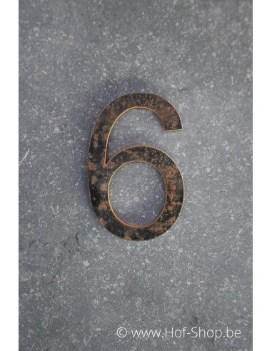 Nummer 6 - cortenstaal 10 cm hoog (Ari)