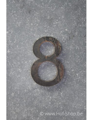 Nummer 8 - cortenstaal 10 cm hoog (Ari)