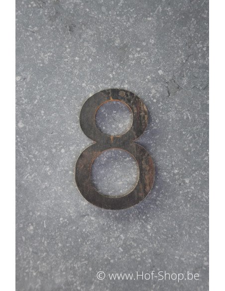 Nummer 8 - cortenstaal 10 cm hoog (Ari)