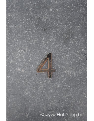 Nummer 4 - cortenstaal 5 cm hoog (Ari)