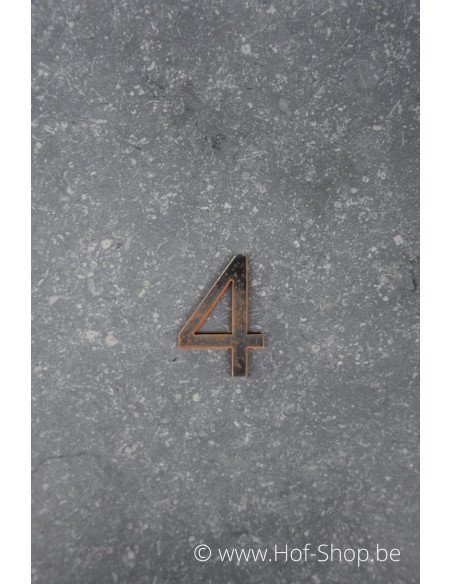 Nummer 4 - cortenstaal 5 cm hoog (Ari)