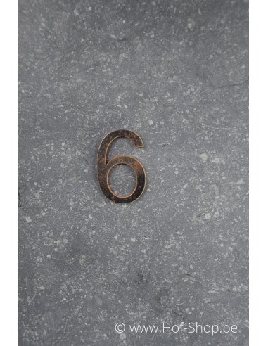 Numéro 6 - acier Corten de 5 cm de haut (Ari)