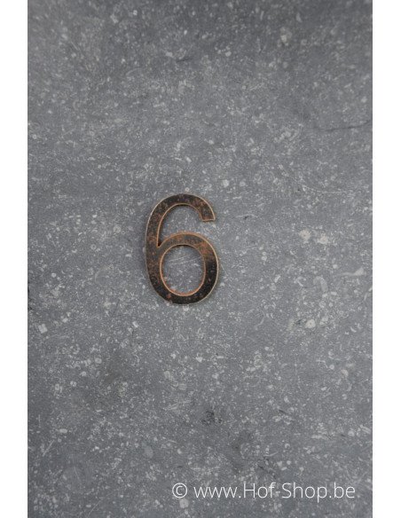 Numéro 6 - acier Corten de 5 cm de haut (Ari)