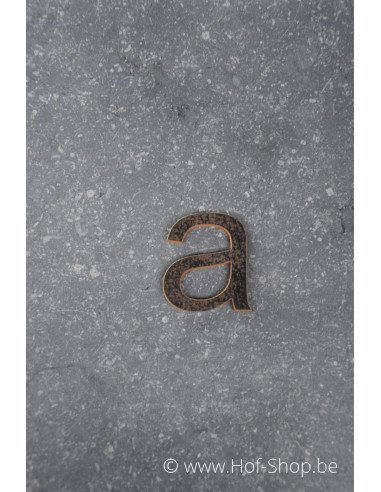 Lettre a - acier Corten de 5 cm de haut (Ari)