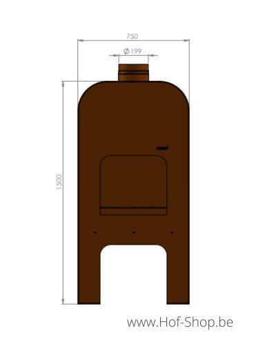 GAP Large avec porte et four à pizza - Cheminée en acier corten