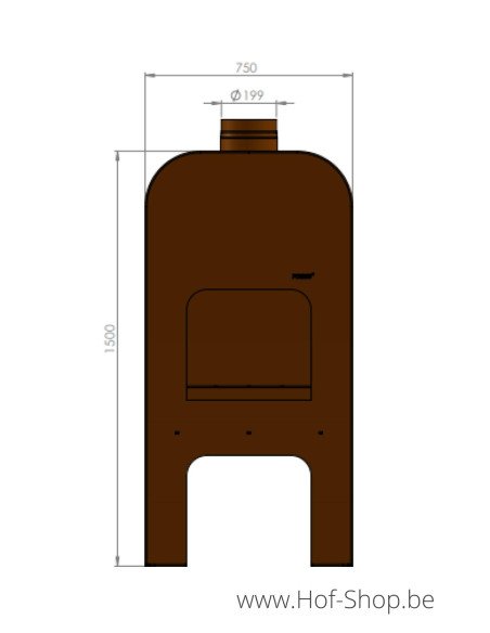 GAP Large avec porte et four à pizza - Cheminée en acier corten