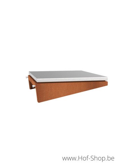 Inox extensie Damm - tuinhaard/buitenkeuken in cortenstaal