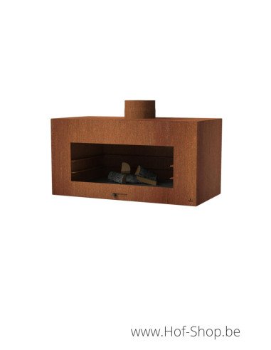 Enok modèle de mur - cheminée en acier corten