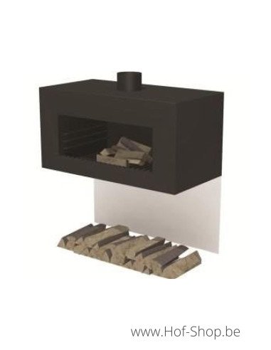 Enok modèle de mur (HR Coating) - cheminée en acier noir