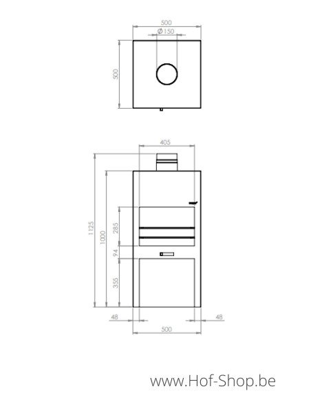 Stig (HR Coating) - cheminée en acier noir