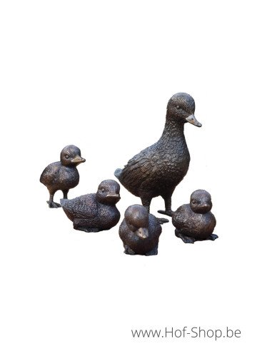 Ensemble de 5 canards - statue en bronze (AN0001BR-B)