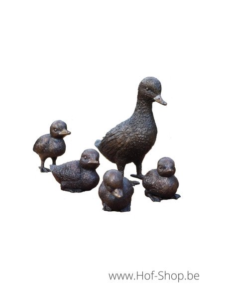 Ensemble de 5 canards - statue en bronze (AN0001BR-B)