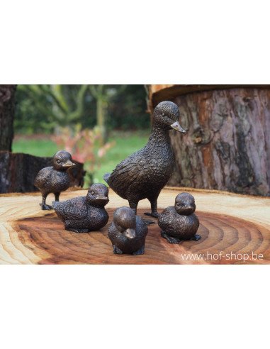 Ensemble de 5 canards - statue en bronze (AN0001BR-B)