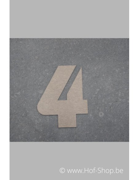 Nummer 4 - inox 7 cm hoog (Bahamas)