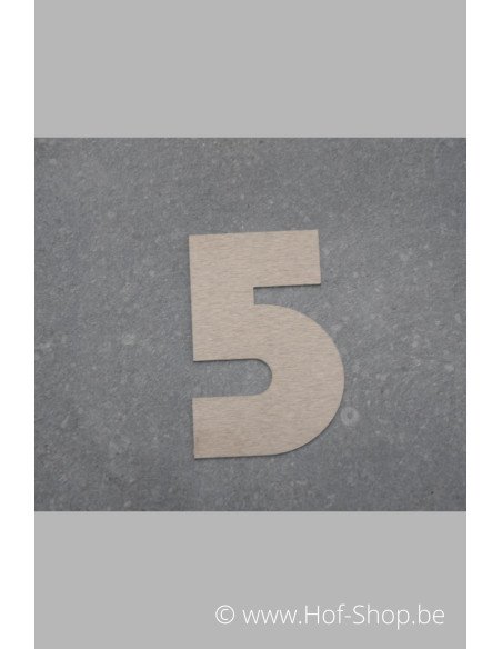 Nummer 5 - inox 7 cm hoog (Bahamas)