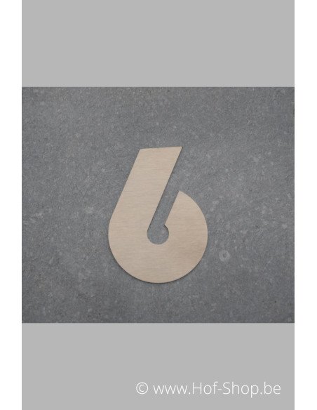 Nummer 6 - inox 7 cm hoog (Bahamas)