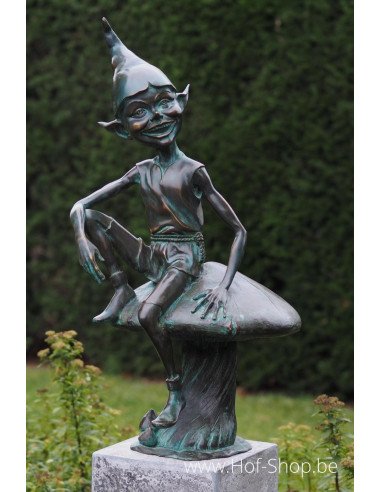 Pixie sur champignon - statue en bronze (AN1337BR-V)