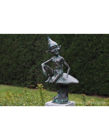 Pixie sur champignon - statue en bronze (AN1337BR-V)