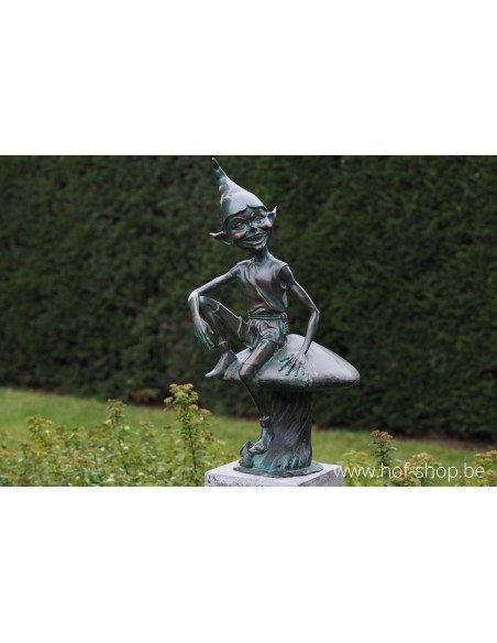 Pixie sur champignon - statue en bronze (AN1337BR-V)